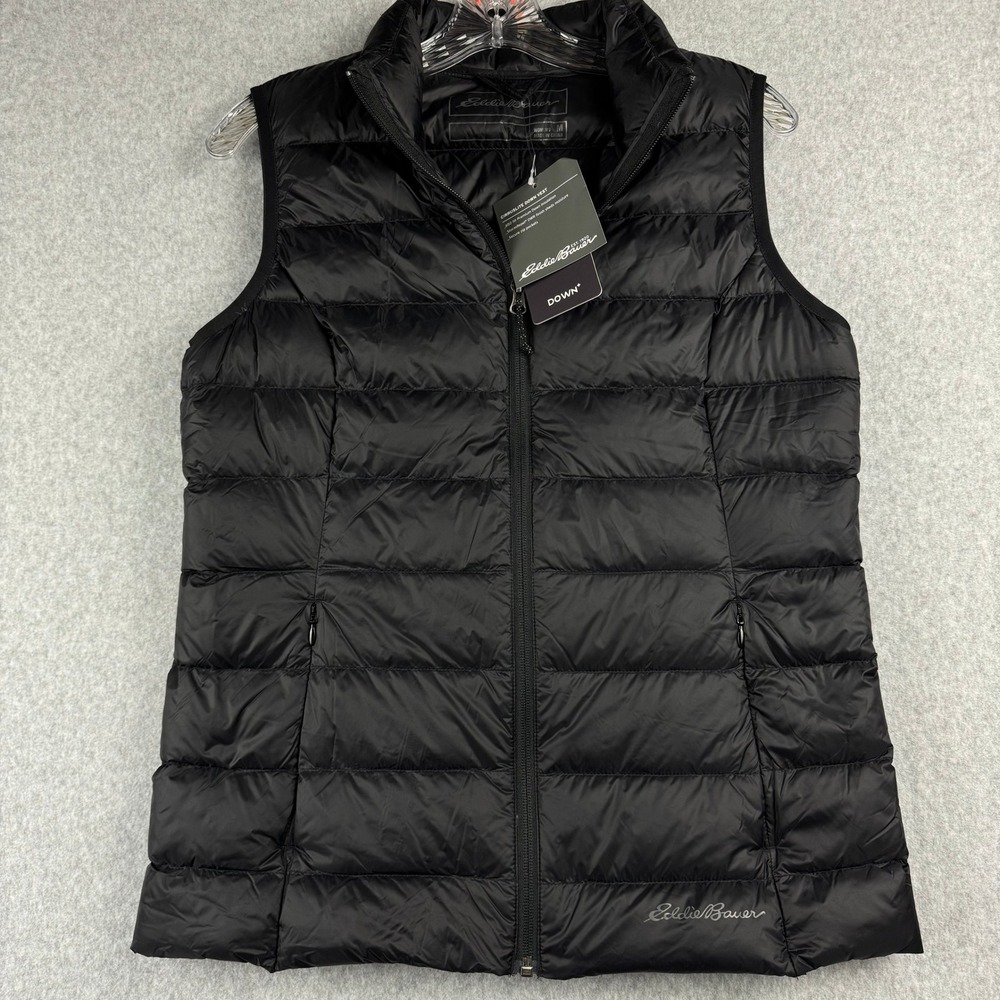 Eddie Bauer CirrusLite Down Vest Womens M Black NWT 650 Fill Gorpcore Puffer